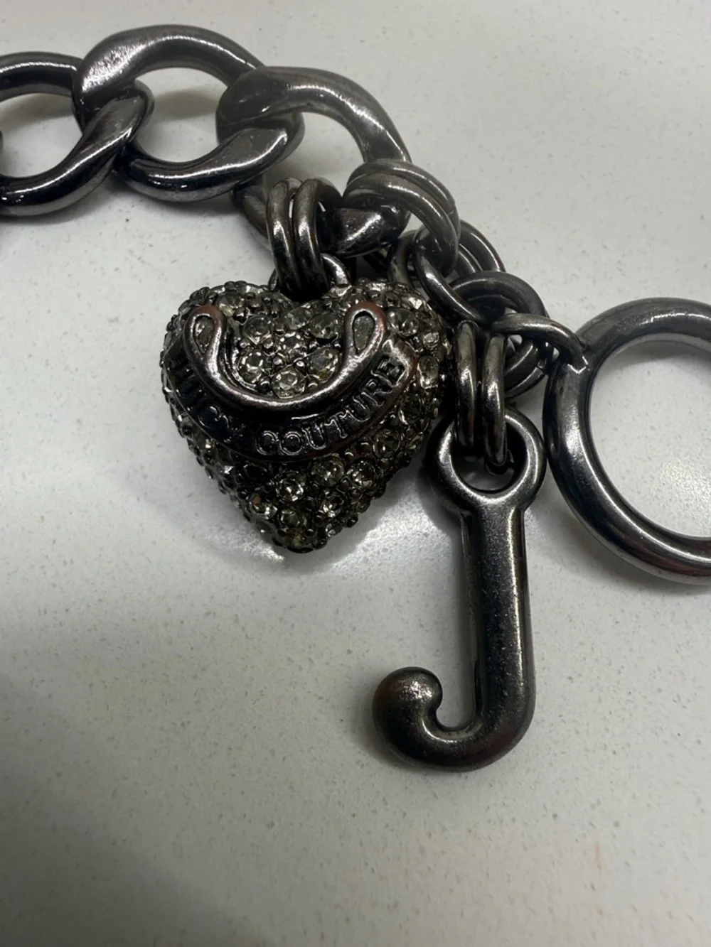 Juicy Couture Silver-Tone Chunky Chain Charm Bracelet